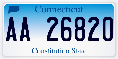 CT license plate AA26820