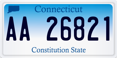 CT license plate AA26821