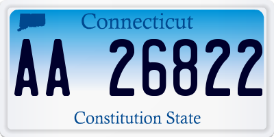 CT license plate AA26822