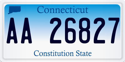 CT license plate AA26827