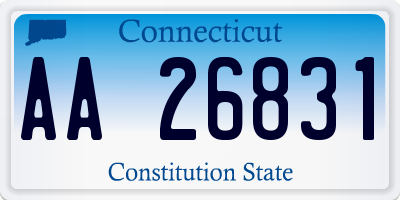 CT license plate AA26831