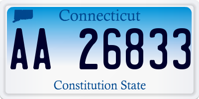 CT license plate AA26833