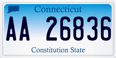 CT license plate AA26836