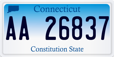 CT license plate AA26837