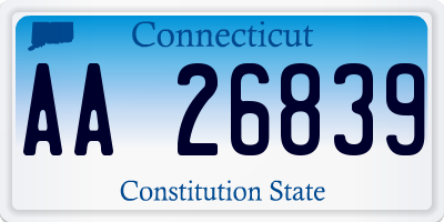 CT license plate AA26839