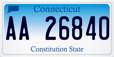 CT license plate AA26840