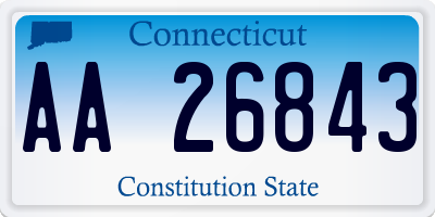 CT license plate AA26843