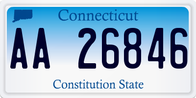 CT license plate AA26846