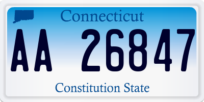 CT license plate AA26847