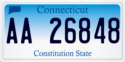 CT license plate AA26848