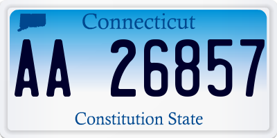 CT license plate AA26857