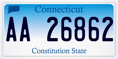 CT license plate AA26862