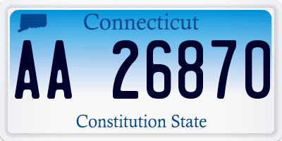 CT license plate AA26870