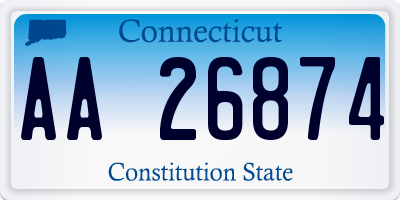 CT license plate AA26874