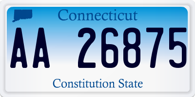 CT license plate AA26875