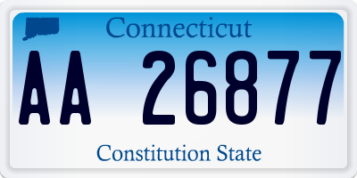 CT license plate AA26877