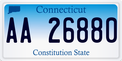 CT license plate AA26880