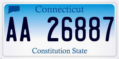 CT license plate AA26887