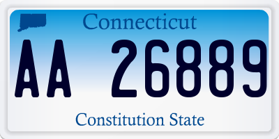 CT license plate AA26889