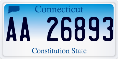 CT license plate AA26893