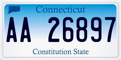 CT license plate AA26897