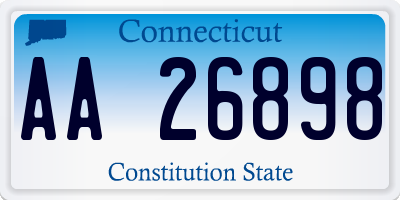 CT license plate AA26898