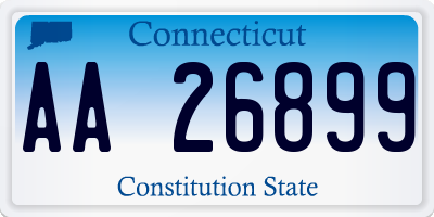 CT license plate AA26899