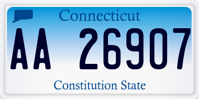 CT license plate AA26907