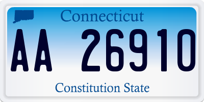 CT license plate AA26910