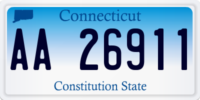 CT license plate AA26911