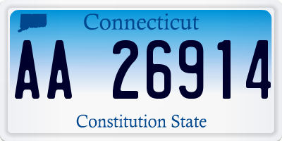 CT license plate AA26914