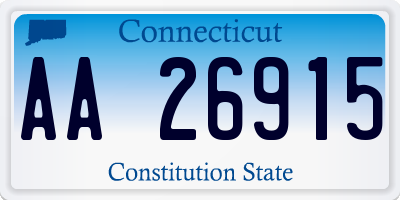 CT license plate AA26915