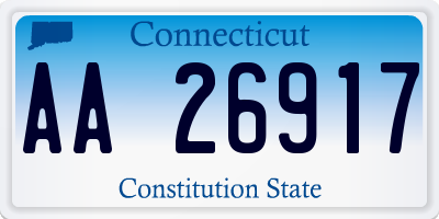 CT license plate AA26917