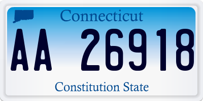 CT license plate AA26918