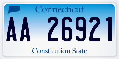 CT license plate AA26921