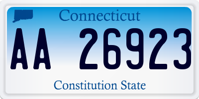 CT license plate AA26923