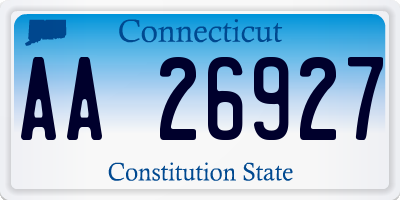 CT license plate AA26927