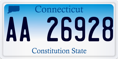 CT license plate AA26928