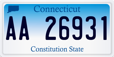 CT license plate AA26931