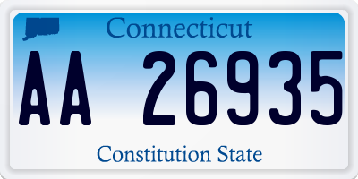 CT license plate AA26935