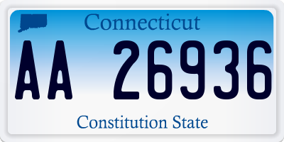 CT license plate AA26936