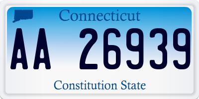 CT license plate AA26939