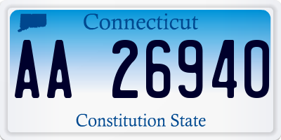 CT license plate AA26940