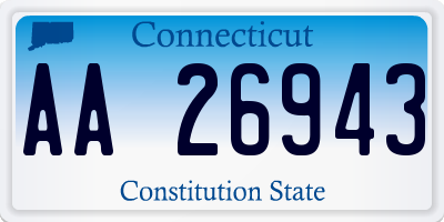 CT license plate AA26943