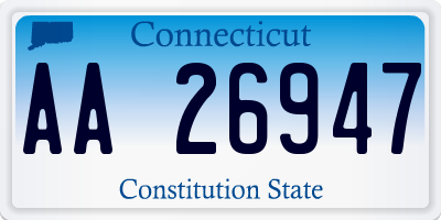 CT license plate AA26947