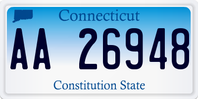 CT license plate AA26948