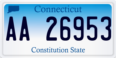 CT license plate AA26953