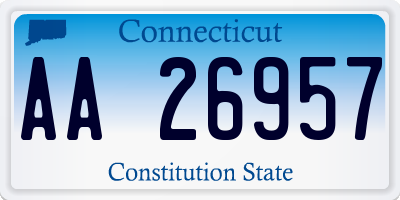 CT license plate AA26957