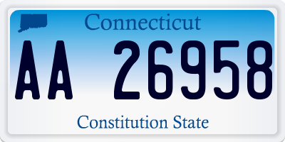 CT license plate AA26958