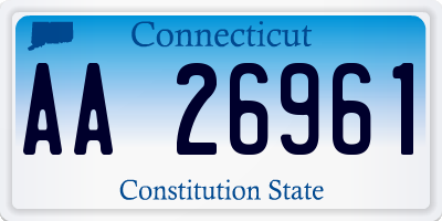 CT license plate AA26961